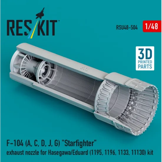 Reskit Rsu48-0504 1/48 F-104 A C D J G Starfighter Exhaust Nozzle For Hasegawa/Eduard 1195 1196 1133 11130 Kit 3d Printed