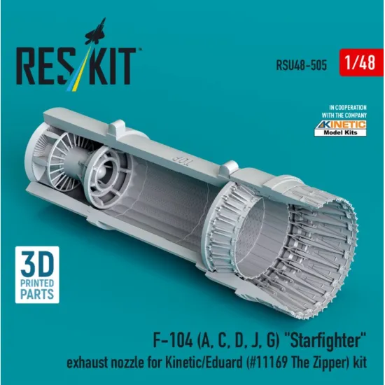 Reskit Rsu48-0505 1/48 F-104 A C D J G Starfighter Exhaust Nozzle For Kinetic/Eduard 11169 The Zipper Kit 3d Printed