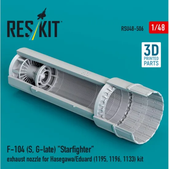 Reskit Rsu48-0506 1/48 F-104 S G-late Starfighter Exhaust Nozzle For Hasegawa/Eduard 1195 1196 1133 Kit 3d Printed