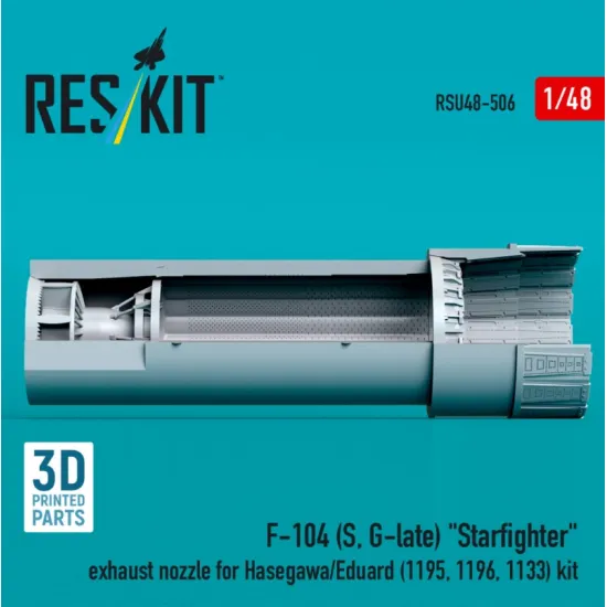 Reskit Rsu48-0506 1/48 F-104 S G-late Starfighter Exhaust Nozzle For Hasegawa/Eduard 1195 1196 1133 Kit 3d Printed