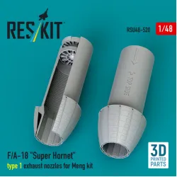 Reskit Rsu48-0520 1/48 F/A-18 Super Hornet Type 1 Exhaust Nozzles For Meng Kit 3d Printed