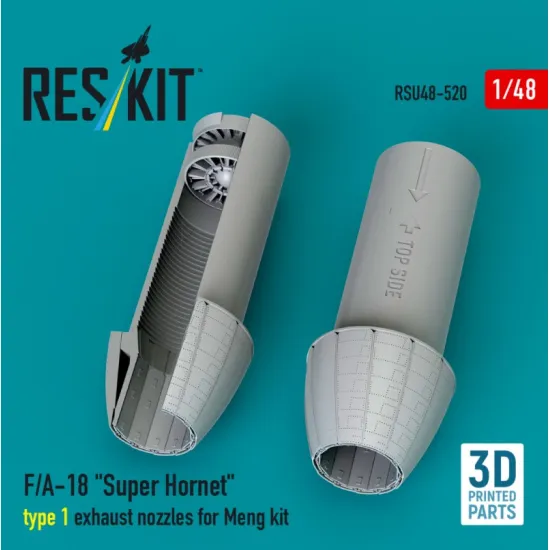 Reskit Rsu48-0520 1/48 F/A-18 Super Hornet Type 1 Exhaust Nozzles For Meng Kit 3d Printed