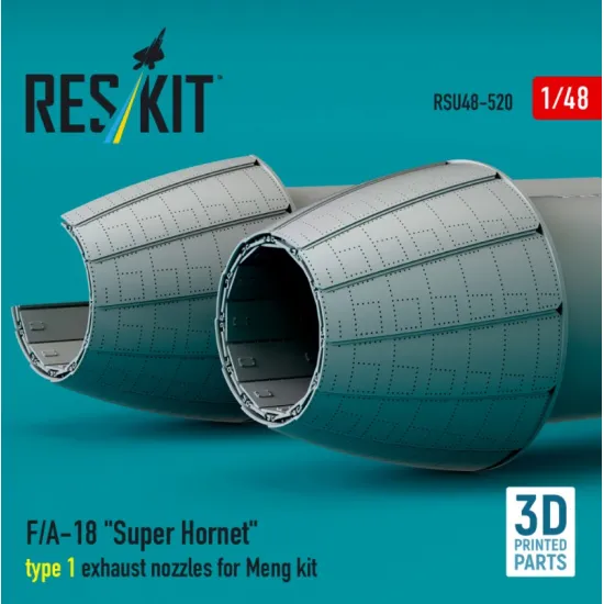 Reskit Rsu48-0520 1/48 F/A-18 Super Hornet Type 1 Exhaust Nozzles For Meng Kit 3d Printed