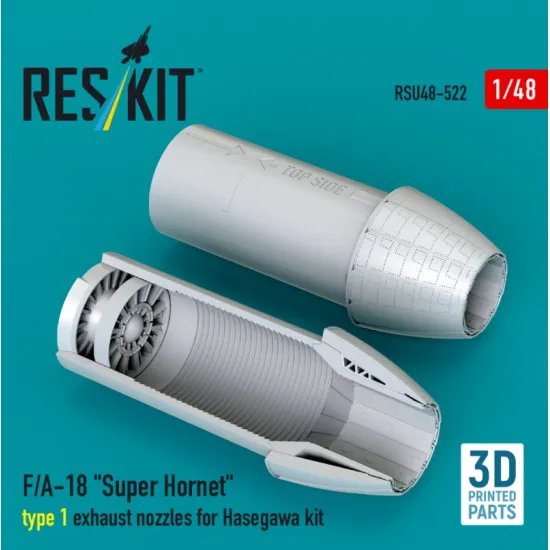 Reskit Rsu48-0522 1/48 F/A-18 Super Hornet Type 1 Exhaust Nozzles For Hasegawa Kit 3d Printed