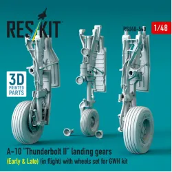 Reskit Rsu48-0540 1/48 A-10 Thunderbolt 2 Landing Gears Early Late In Flight With Wheels Set For Gwh Kit 3d Printed