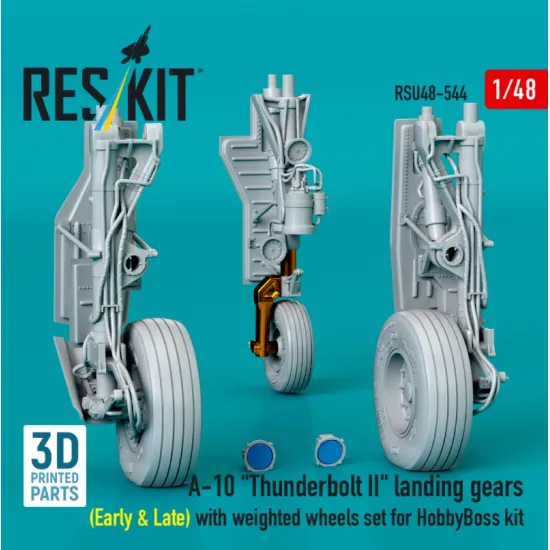 Reskit Rsu48-0544 1/48 A-10 Thunderbolt 2 Landing Gears Early Late With Weighted Wheels Set For Hobbyboss Kit Metal 3d Printed