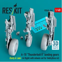 Reskit Rsu48-0546 1/48 A-10 Thunderbolt 2 Landing Gears Early Late In Flight With Wheels Set For Hobbyboss Kit 3d Printed