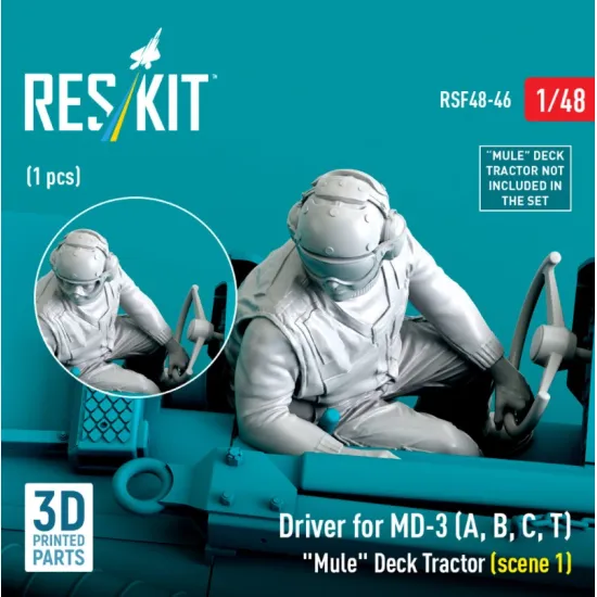 Reskit Rsf48-0046 1/48 Driver For Md-3 A B C T Mule Deck Tractor Scene 1 1 Pcs 3d Printed