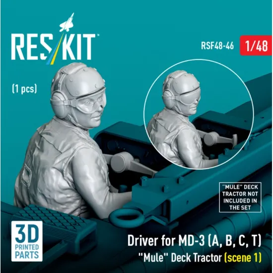 Reskit Rsf48-0046 1/48 Driver For Md-3 A B C T Mule Deck Tractor Scene 1 1 Pcs 3d Printed