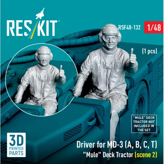 Reskit Rsf48-0132 1/48 Driver For Md-3 A B C T Mule Deck Tractor Scene2 1pcs 3d Printed