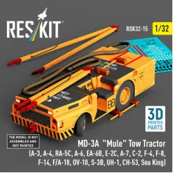 Reskit Rsk32-0015 1/32 Md-3a Mule Tow Tractor A-3 A-4 Ra-5c A-6 Ea-6b E-2c A-7 C-2 F-4 F-8 F-14 F/A-18 Ov-10 S-3b Uh-1 Ch-53 Sea King 3d Printed Model Kit