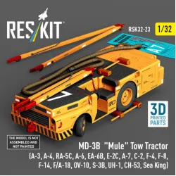 Reskit Rsk32-0023 1/32 Md-3b Mule Tow Tractor A-3 A-4 Ra-5c A-6 Ea-6b E-2c A-7 C-2 F-4 F-8 F-14 F/A-18 Ov-10 S-3b Uh-1 Ch-53 Sea King 3d Printed Model Kit