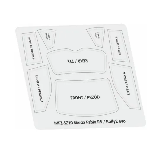 Mf-zone Sz10 1/24 Window Masks For Skoda Fabia R5/Rally2 Evo For Ixo