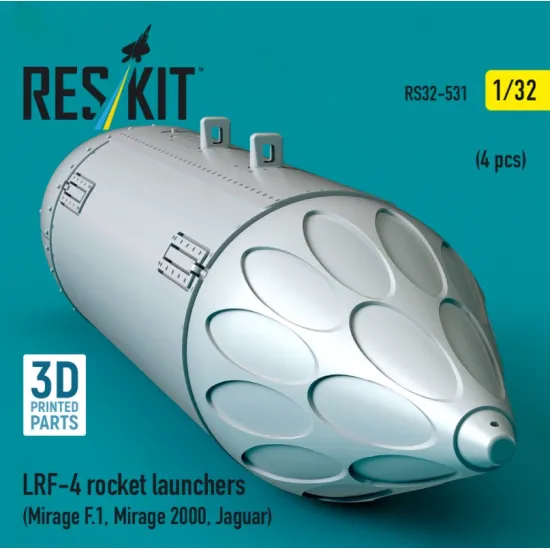 Reskit Rs32-0531 1/32 Lrf-4 Rocket Launchers 4pcs Mirage F1 Mirage 2000 Jaguar 3d Printed