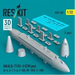 Reskit Rs32-0561 1/32 An/Alq-71v-3 Ecm Pod A-4 A-7 F-4 F-100 Rf-101c F-105 1pcs 3d Printed