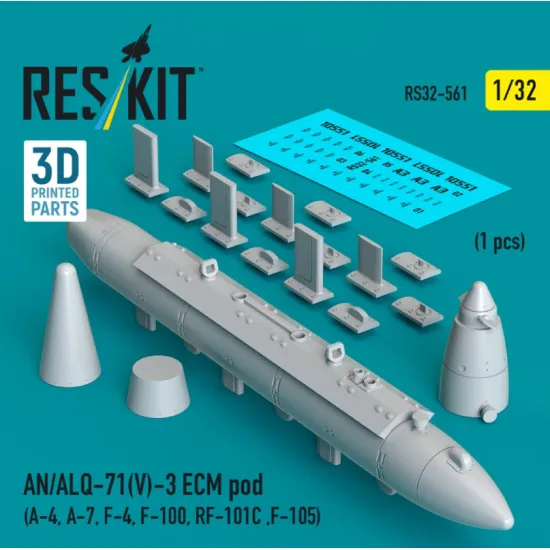 Reskit Rs32-0561 1/32 An/Alq-71v-3 Ecm Pod A-4 A-7 F-4 F-100 Rf-101c F-105 1pcs 3d Printed