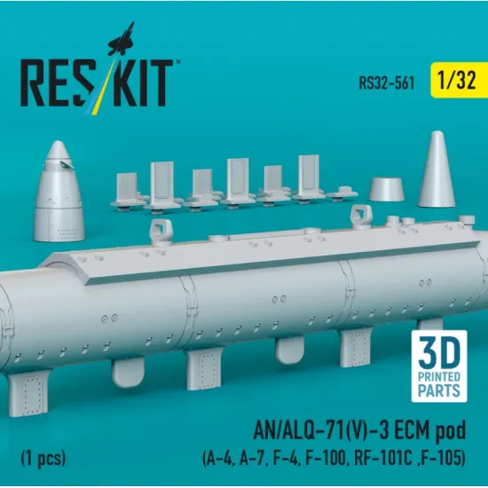 Reskit Rs32-0561 1/32 An/Alq-71v-3 Ecm Pod A-4 A-7 F-4 F-100 Rf-101c F-105 1pcs 3d Printed