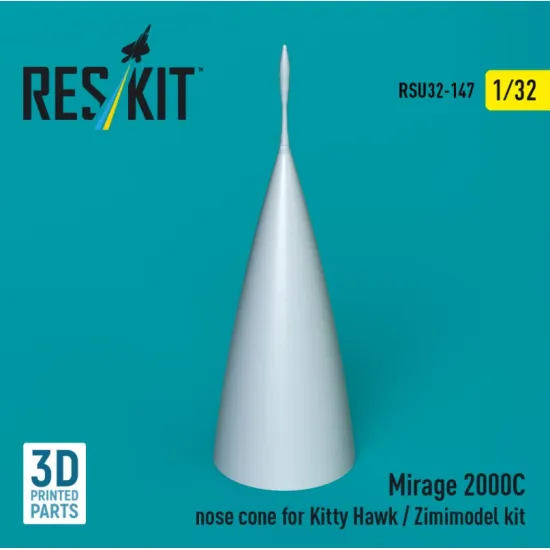 Reskit Rsu32-0147 1/32 Mirage 2000c Nose Cone For Kitty Hawk / Zimimodel Kit 3d Printed