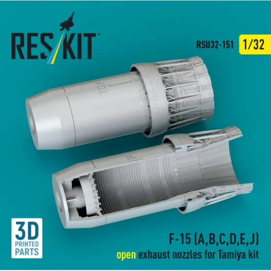 Reskit Rsu32-0151 1/32 F-15 A B C D E J Open Exhaust Nozzles For Tamiya Kit 3d Printed