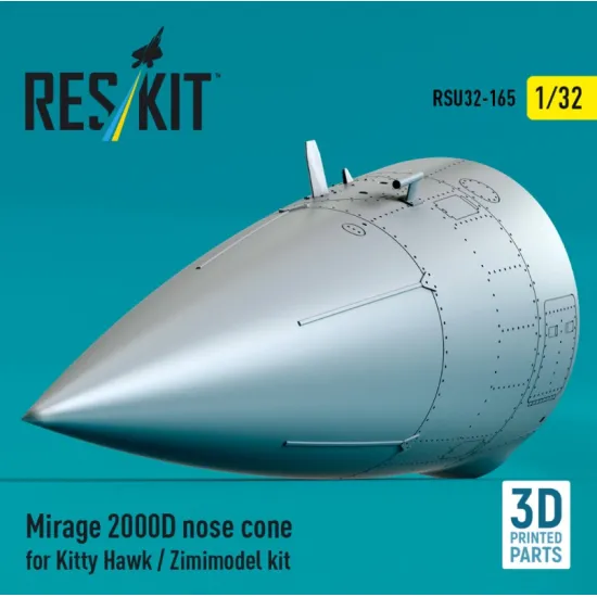 Reskit Rsu32-0165 1/32 Mirage 2000d Nose Cone For Kitty Hawk / Zimimodel Kit 3d Printed