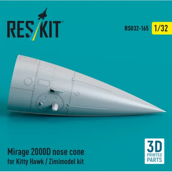 Reskit Rsu32-0165 1/32 Mirage 2000d Nose Cone For Kitty Hawk / Zimimodel Kit 3d Printed