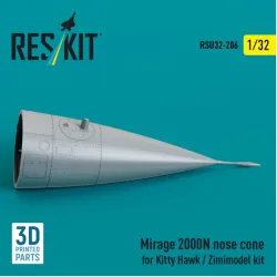 Reskit Rsu32-0206 1/32 Mirage 2000n Nose Cone For Kitty Hawk / Zimimodel Kit 3d Printed