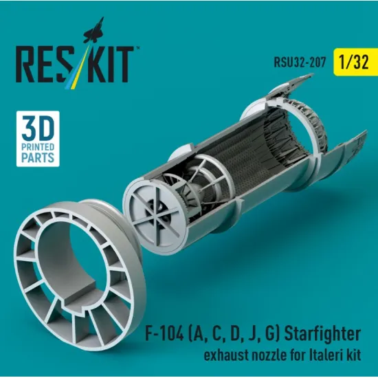 Reskit Rsu32-0207 1/32 F-104 A C D J G Starfighter Exhaust Nozzle For Italeri Kit 3d Printed