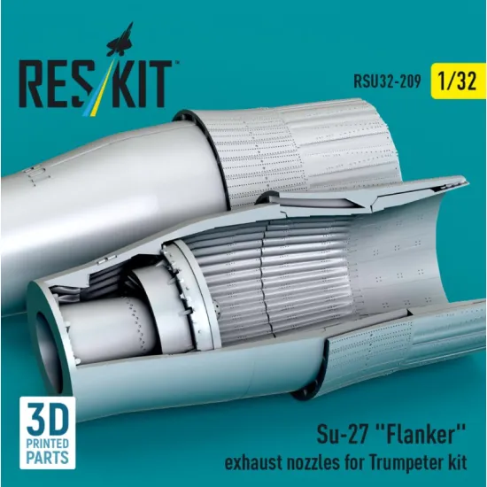 Reskit Rsu32-0209 1/32 Su-27 Flanker Exhaust Nozzles For Trumpeter Kit 3d Printed