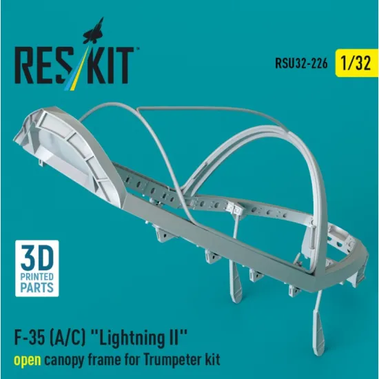 Reskit Rsu32-0226 1/32 F-35 A/C Lightning 2 Open Canopy Frame For Trumpeter Kit 3d Printed