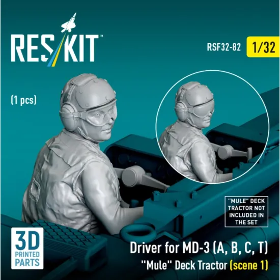 Reskit Rsf32-0082 1/32 Driver For Md-3 A B C T Mule Deck Tractor Scene 1 1 Pcs 3d Printed