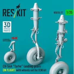 Reskit Rsu35-0077 1/35 Ch-54a Tarhe Landing Gear In Flight With Wheels Set For Icm Kit 3d Printed