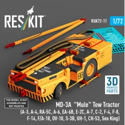 Reskit Rsk72-0011 1/72 Md-3a Mule Tow Tractor A-3 A-4 Ra-5c A-6 Ea-6b E-2c A-7 C-2 F-4 F-8 F-14 F/A-18 Ov-10 S-3b Uh-1 Ch-53 Sea King 3d Printed Model Kit