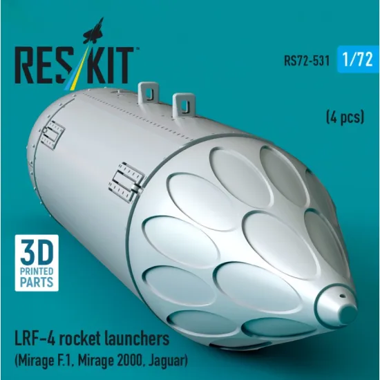 Reskit Rs72-0531 1/72 Lrf-4 Rocket Launchers 4 Pcs Mirage F 1 Mirage 2000 Jaguar 3d Printed
