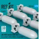 Reskit Rs72-0546 1/72 An-m58 Bombs 500 Lbs For All Usaf Raf Of Ww2 Korean War 6 Pcs 3d Printed