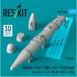 Reskit Rs72-0560 1/72 An/Alq-71v-2 Qrc-161-1 Ecm Pod 1pcs A-4 A-7 F-4 F-100 Rf-101c F-105 3d Printed