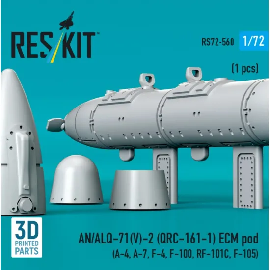 Reskit Rs72-0560 1/72 An/Alq-71v-2 Qrc-161-1 Ecm Pod 1pcs A-4 A-7 F-4 F-100 Rf-101c F-105 3d Printed