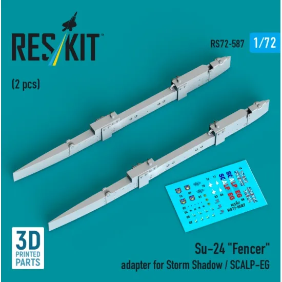 Reskit Rs72-0587 1/72 Su-24 Fencer Adapter For Storm Shadow / Scalp-eg 2 Pcs 3d Printed