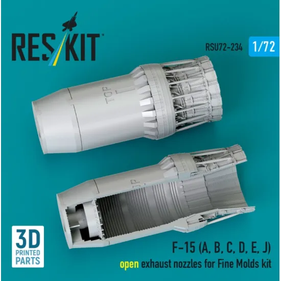 Reskit Rsu72-0234 1/72 F-15 A B C D E J Open Exhaust Nozzles For Fine Molds Kit 3d Printed