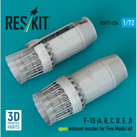 Reskit Rsu72-0234 1/72 F-15 A B C D E J Open Exhaust Nozzles For Fine Molds Kit 3d Printed