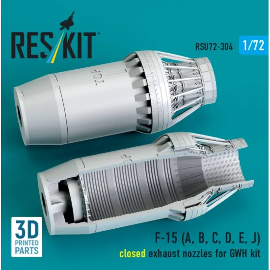 Reskit Rsu72-0304 1/72 F-15 A B C D E J Closed Exhaust Nozzles For Gwh Kit 3d Printed