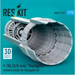 Reskit Rsu72-0312 1/72 F-104 S/G-late Starfighter Exhaust Nozzle For Hasegawa Kit 3d Printed