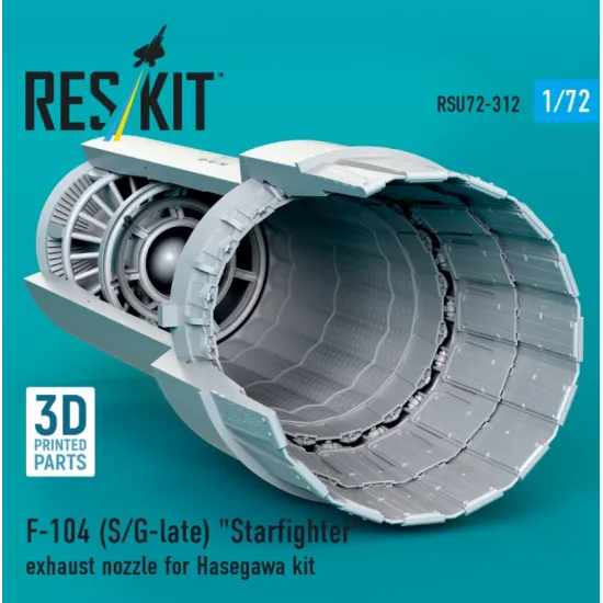 Reskit Rsu72-0312 1/72 F-104 S/G-late Starfighter Exhaust Nozzle For Hasegawa Kit 3d Printed