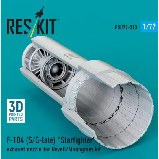 Reskit Rsu72-0313 1/72 F-104 S/G-late Starfighter Exhaust Nozzle For Revell/Monogram Kit 3d Printed