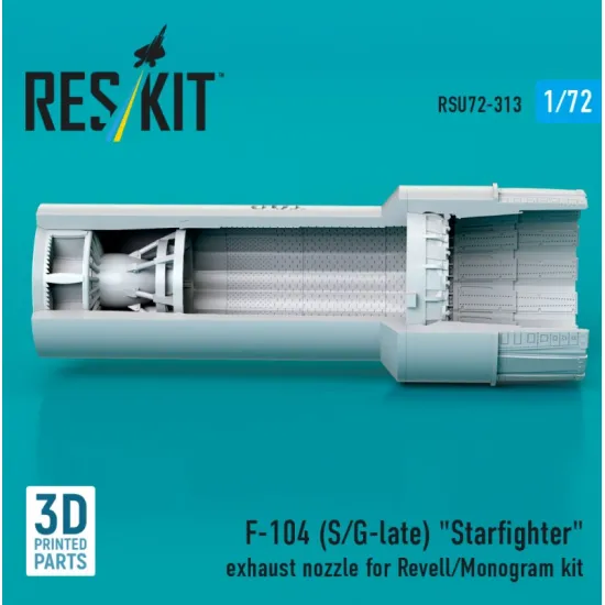 Reskit Rsu72-0313 1/72 F-104 S/G-late Starfighter Exhaust Nozzle For Revell/Monogram Kit 3d Printed