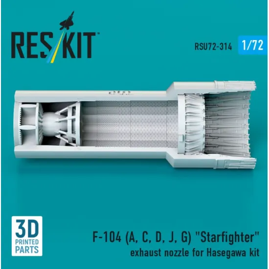 Reskit Rsu72-0314 1/72 F-104 A C D J G Starfighter Exhaust Nozzle For Hasegawa Kit 3d Printed