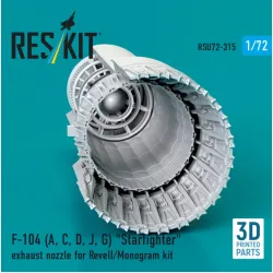 Reskit Rsu72-0315 1/72 F-104 A C D J G Starfighter Exhaust Nozzle For Revell/Monogram Kit 3d Printed