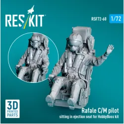 Reskit Rsf72-0060 1/72 Rafale C/M Pilot Sitting In Ejection Seat For Hobbyboss Kit 1 Pcs 3d Printed