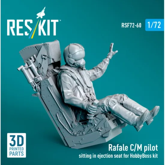 Reskit Rsf72-0060 1/72 Rafale C/M Pilot Sitting In Ejection Seat For Hobbyboss Kit 1 Pcs 3d Printed