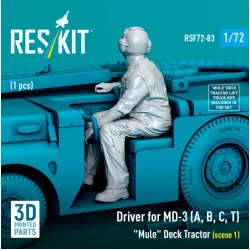 Reskit Rsf72-0083 1/72 Driver For Md-3 A B C T Mule Deck Tractor Scene 1 1 Pcs 3d Printed