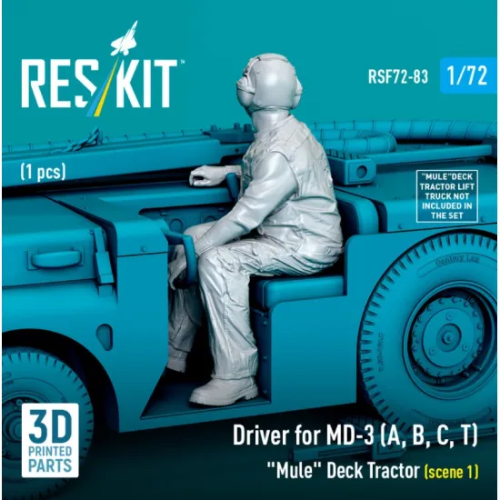 Reskit Rsf72-0083 1/72 Driver For Md-3 A B C T Mule Deck Tractor Scene 1 1 Pcs 3d Printed